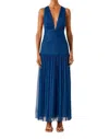 Shona Joy Maya Plunged Tie Back Midi Dress In Strong Blue In Multi