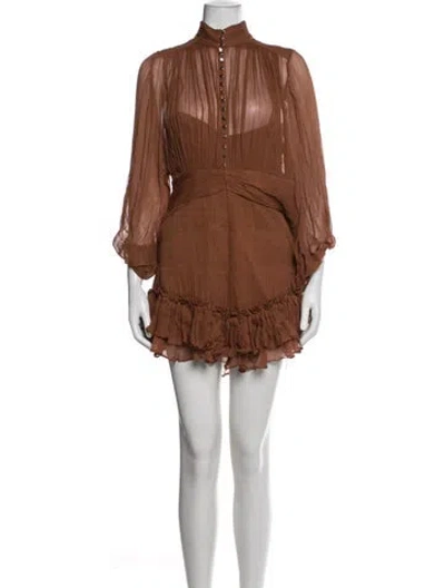 Pre-owned Shona Joy Mini Dress In Brown