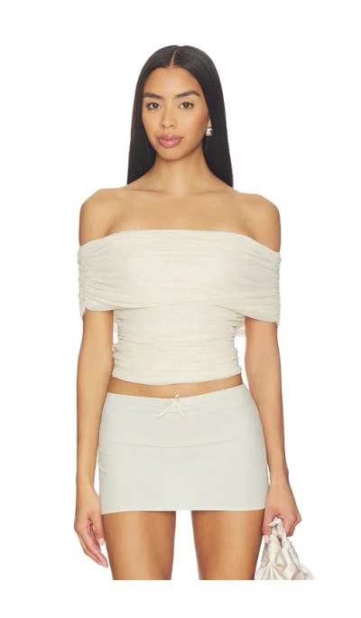 Shona Joy Mira Off Shoulder Top In Neutral