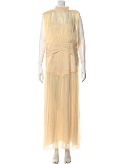 Pre-owned Shona Joy Mock Neck Long Dress W/ Tags In Neutral