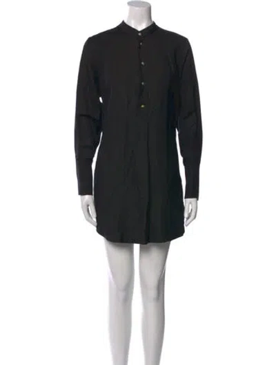 Pre-owned Shona Joy Mock Neck Mini Dress In Black