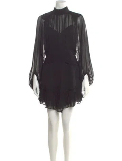 Pre-owned Shona Joy Mock Neck Mini Dress In Gray