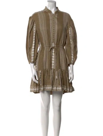 Pre-owned Shona Joy Mock Neck Mini Dress In Neutral