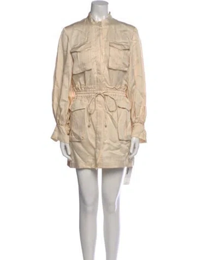 Pre-owned Shona Joy Mock Neck Mini Dress In Neutral