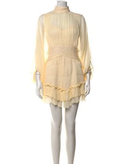 Pre-owned Shona Joy Mock Neck Mini Dress In Neutrals