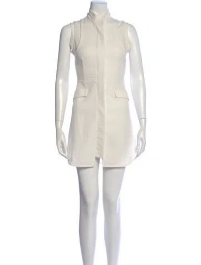 Pre-owned Shona Joy Mock Neck Mini Dress In Neutrals