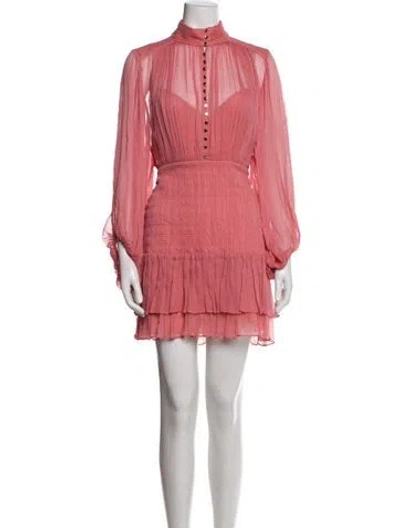 Pre-owned Shona Joy Mock Neck Mini Dress In Pink