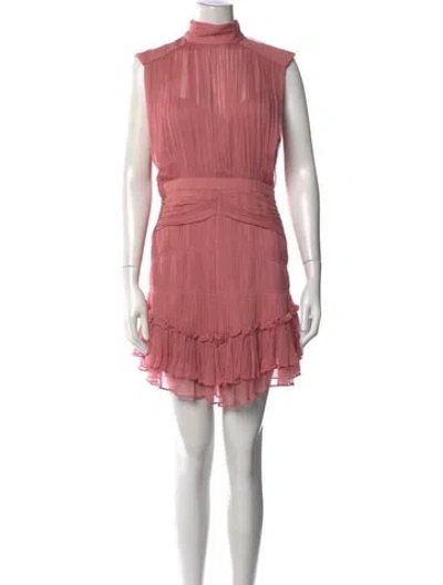 Pre-owned Shona Joy Mock Neck Mini Dress In Pink