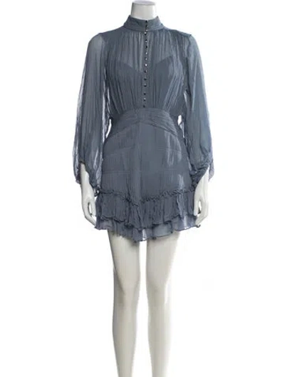 Pre-owned Shona Joy Mock Neck Mini Dress W/ Tags In Blue