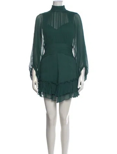 Pre-owned Shona Joy Mock Neck Mini Dress W/ Tags In Green