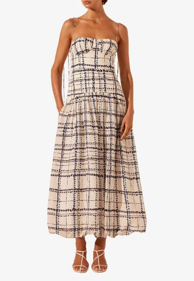 Shona Joy Niko Gathered Bubble Midi Dress In White