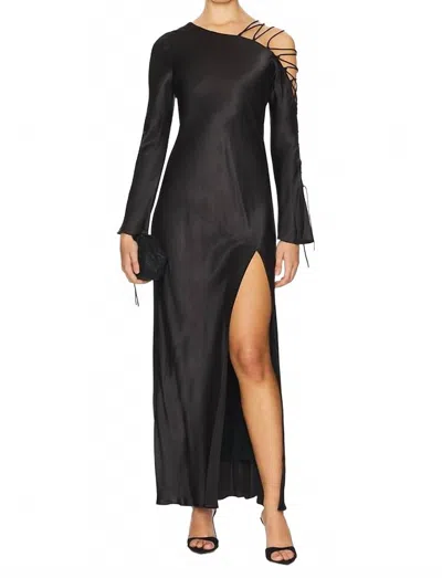 Shona Joy Nora Lace Detail Maxi Dress In Black