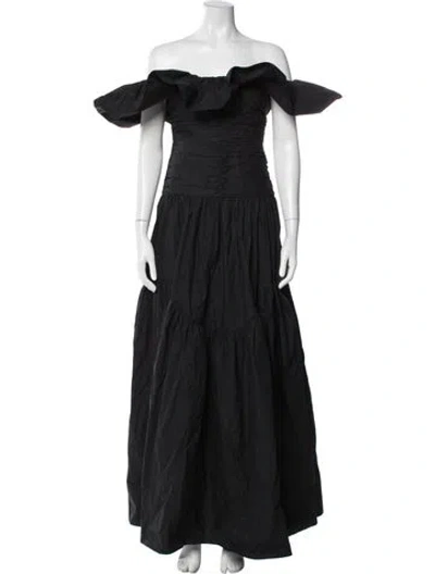Pre-owned Shona Joy Off-the-shoulder Long Dress W/ Tags In Black