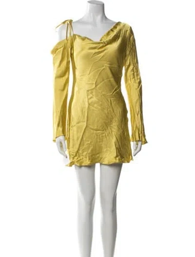 Pre-owned Shona Joy Off-the-shoulder Mini Dress W/ Tags In Yellow