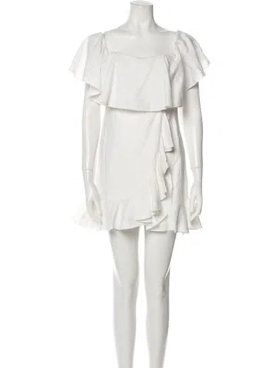 Pre-owned Shona Joy Off-the-shoulder Mini Dress In White