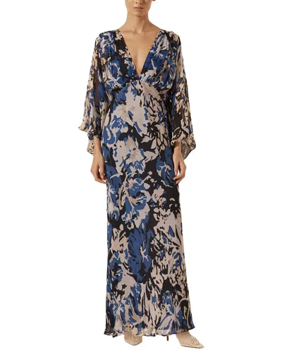 Shona Joy Olea Plunge Balloon Sleeve Maxi Dress In Multi