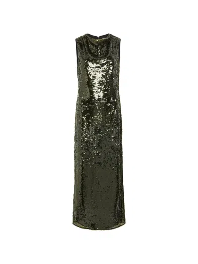 Shona Joy Olympia Sequin-embellished Tulle Maxi Dress In Green