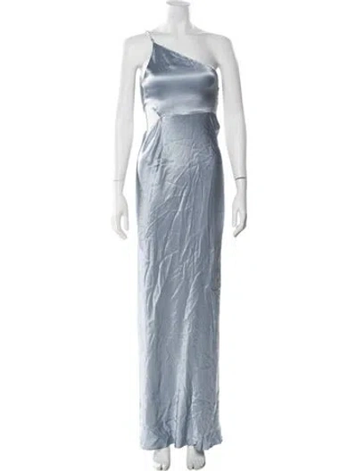 Pre-owned Shona Joy One-shoulder Long Dress In Blue