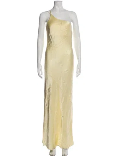Pre-owned Shona Joy One-shoulder Long Dress In Neutral