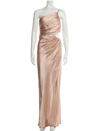Pre-owned Shona Joy One-shoulder Long Dress In Neutral