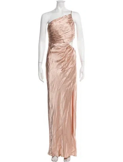 Pre-owned Shona Joy One-shoulder Long Dress In Neutrals