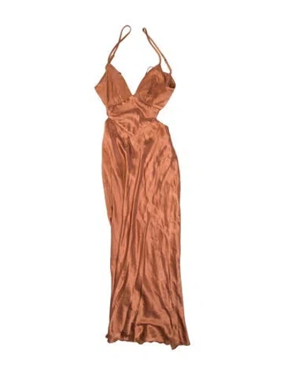 Pre-owned Shona Joy One-shoulder Long Dress In Orange