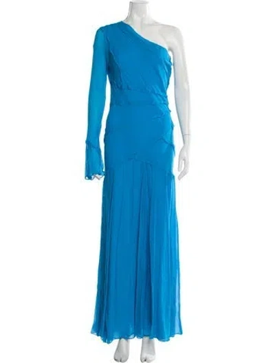 Pre-owned Shona Joy One-shoulder Long Dress W/ Tags In Blue