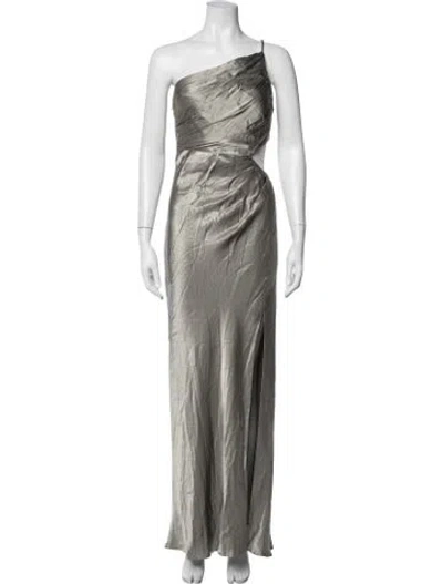 Pre-owned Shona Joy One-shoulder Long Dress W/ Tags In Gray
