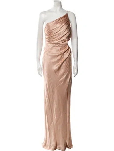Pre-owned Shona Joy One-shoulder Long Dress W/ Tags In Neutral