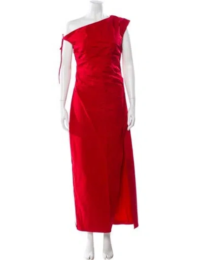 Pre-owned Shona Joy One-shoulder Long Dress W/ Tags In Red