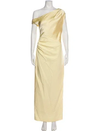 Pre-owned Shona Joy One-shoulder Long Dress In Yellow