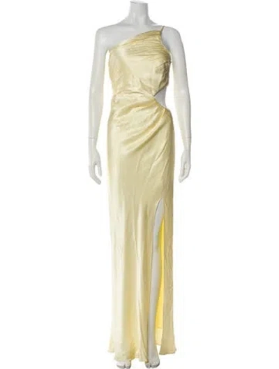 Pre-owned Shona Joy One-shoulder Long Dress In Yellow