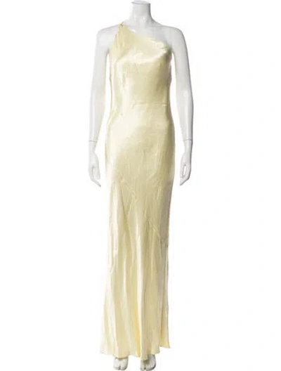 Pre-owned Shona Joy One-shoulder Long Dress In Yellow