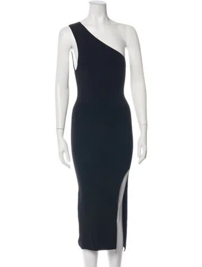 Pre-owned Shona Joy One-shoulder Midi Length Dress In Blue