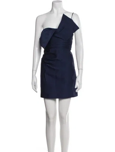 Pre-owned Shona Joy One-shoulder Mini Dress In Blue