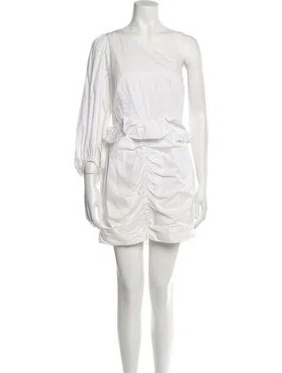 Pre-owned Shona Joy One-shoulder Mini Dress In Neutral