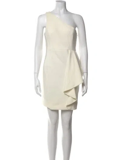 Pre-owned Shona Joy One-shoulder Mini Dress In Neutral