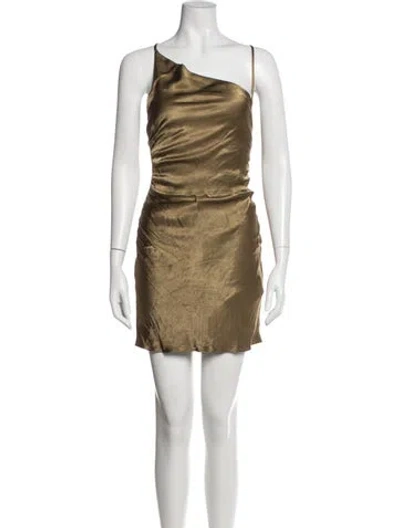 Pre-owned Shona Joy One-shoulder Mini Dress In Neutral