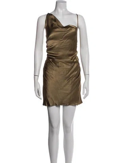 Pre-owned Shona Joy One-shoulder Mini Dress In Neutrals