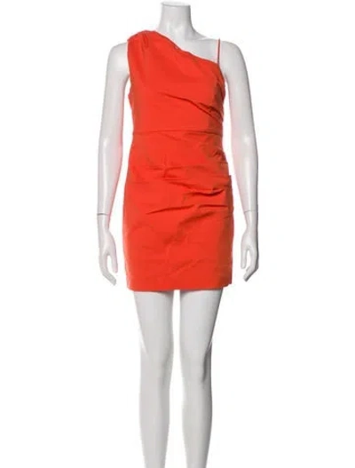 Pre-owned Shona Joy One-shoulder Mini Dress In Orange
