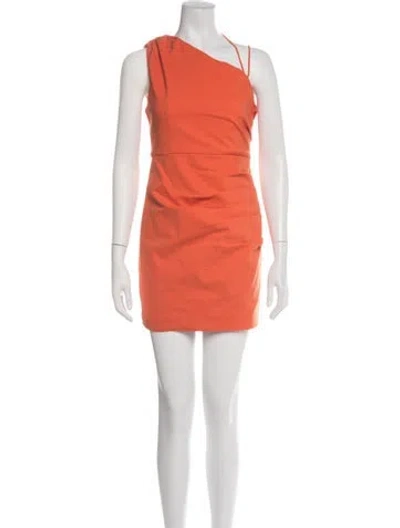 Pre-owned Shona Joy One-shoulder Mini Dress In Orange