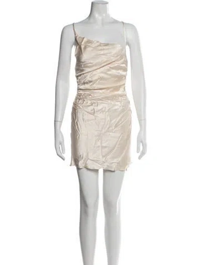 Pre-owned Shona Joy One-shoulder Mini Dress W/ Tags In Neutrals