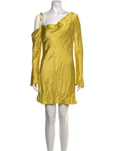 Pre-owned Shona Joy One-shoulder Mini Dress W/ Tags In Yellow