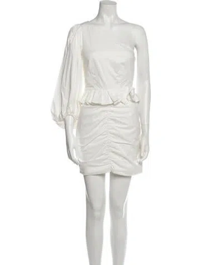 Pre-owned Shona Joy One-shoulder Mini Dress In White