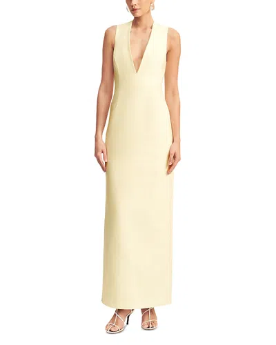 Shona Joy Otis Plunge Maxi Dress In Yellow