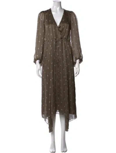 Pre-owned Shona Joy Paisley Print Midi Length Dress In Multicolor