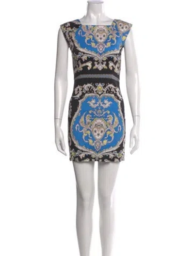 Pre-owned Shona Joy Paisley Print Mini Dress In White