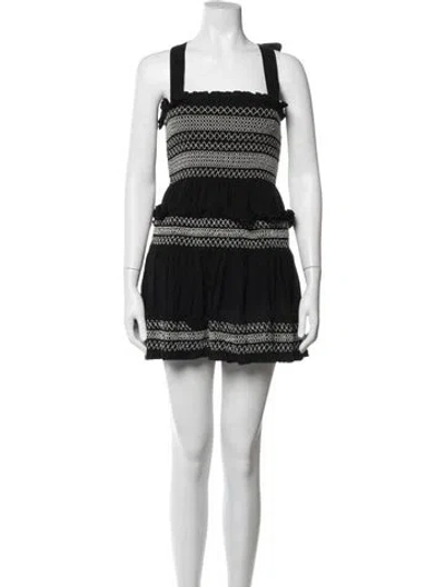 Pre-owned Shona Joy Patterned Mini Dress In Black/white