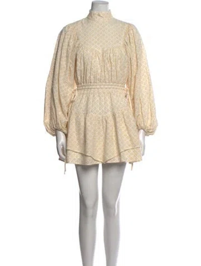 Pre-owned Shona Joy Patterned Mini Dress In Neutrals