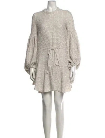 Pre-owned Shona Joy Patterned Mini Dress In White